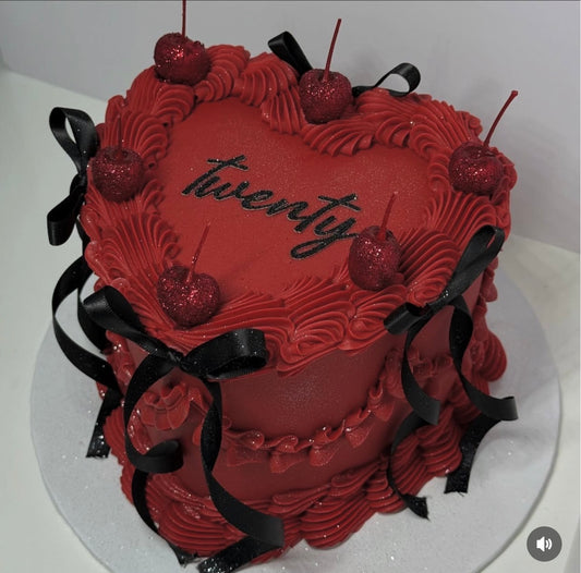 Vintage Cake w/ Cherries & Bows